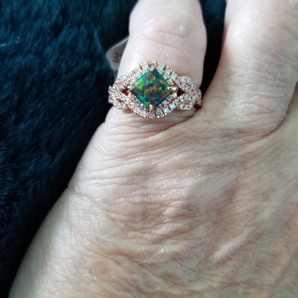 BLACK FIRE OPAL RING